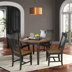 44 in. Hickory/Washed Coal Round Top Solid Wood Table by International Concepts -International Concepts Sales hickory washed coal international concepts kitchen dining tables t45 144r 30 31 1000