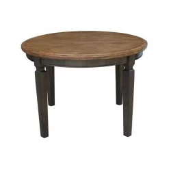 44 in. Hickory/Washed Coal Round Top Solid Wood Table by International Concepts