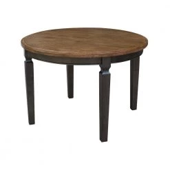 44 in. Hickory/Washed Coal Round Top Solid Wood Table by International Concepts -International Concepts Sales hickory washed coal international concepts kitchen dining tables t45 144r 30 66 1000