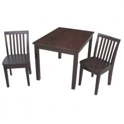 3-Piece Mocha Children's Table and Chair Set by International Concepts