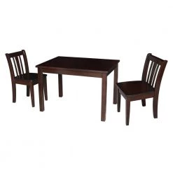 Jorden Rich Mocha 3-Piece Kid's Table and Chair Set by International Concepts