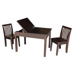 3-Piece Mocha Child's Lift-Top Storage Table Set by International Concepts -International Concepts Sales mocha international concepts kids tables chairs k15 jt2532l 263 2 31 1000