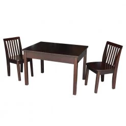 3-Piece Mocha Child's Lift-Top Storage Table Set by International Concepts -International Concepts Sales mocha international concepts kids tables chairs k15 jt2532l 263 2 c3 1000