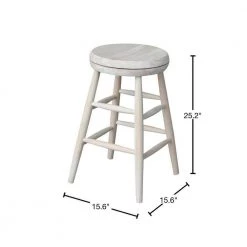 Scooped Seat 24 in. Unfinished Wood Swivel Bar Stool by International Concepts -International Concepts Sales natural international concepts bar stools 1s 824sw 40 1000