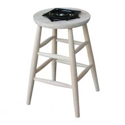 Scooped Seat 24 in. Unfinished Wood Swivel Bar Stool by International Concepts -International Concepts Sales natural international concepts bar stools 1s 824sw 44 1000