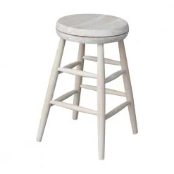 Scooped Seat 24 in. Unfinished Wood Swivel Bar Stool by International Concepts -International Concepts Sales natural international concepts bar stools 1s 824sw 66 1000