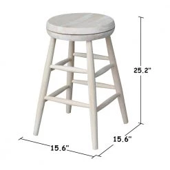 Scooped Seat 24 in. Unfinished Wood Swivel Bar Stool by International Concepts -International Concepts Sales natural international concepts bar stools 1s 824sw c3 1000