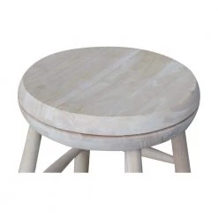 Scooped Seat 24 in. Unfinished Wood Swivel Bar Stool by International Concepts -International Concepts Sales natural international concepts bar stools 1s 824sw fa 1000