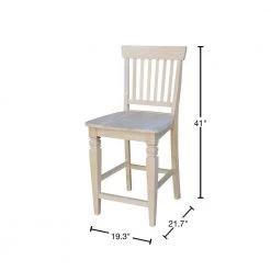 Seattle 24 in. Unfinished Wood Bar Stool by International Concepts -International Concepts Sales natural international concepts bar stools s 112 40 1000
