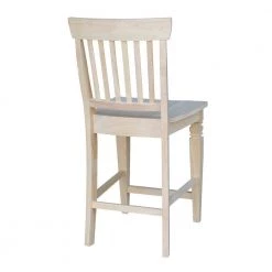 Seattle 24 in. Unfinished Wood Bar Stool by International Concepts -International Concepts Sales natural international concepts bar stools s 112 66 1000