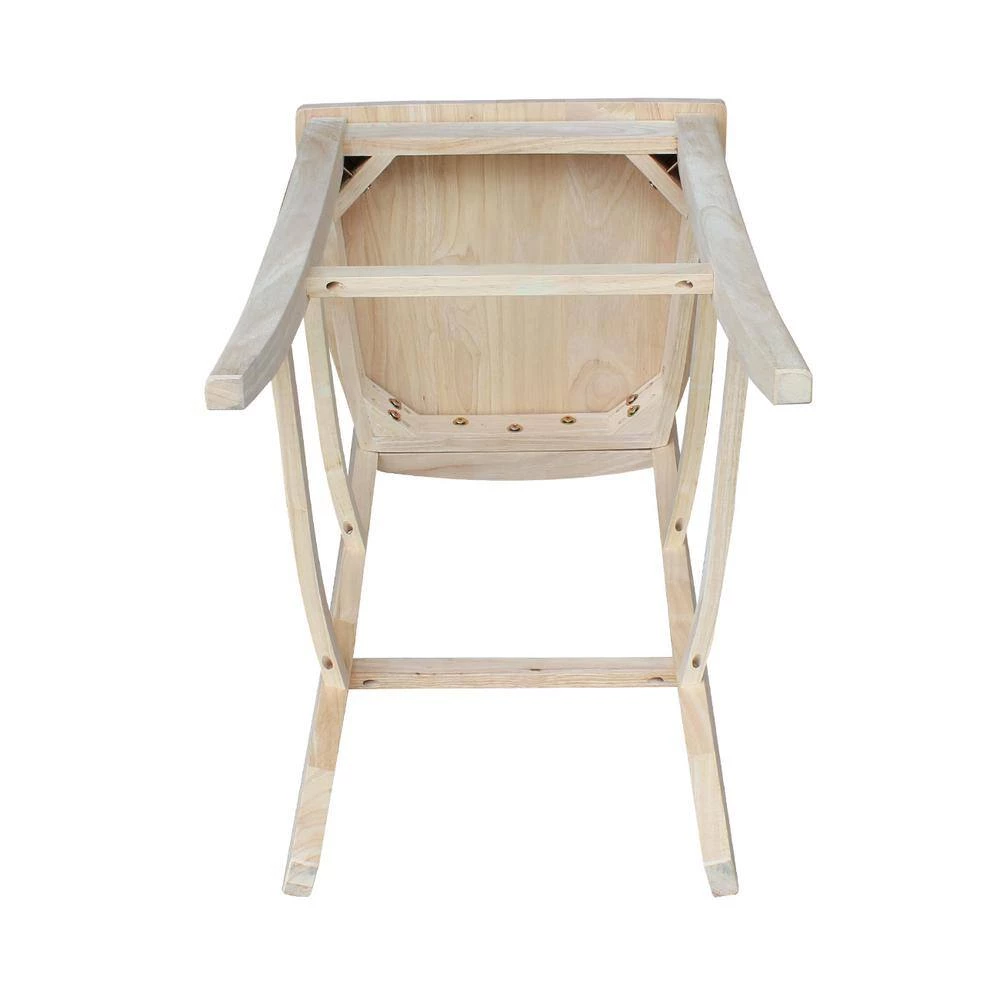 Vinyard 29.9 in. Unfinished Wood Bar Stool by International Concepts 5 Vinyard 29.9 in. Unfinished Wood Bar Stool by International Concepts - Image 5