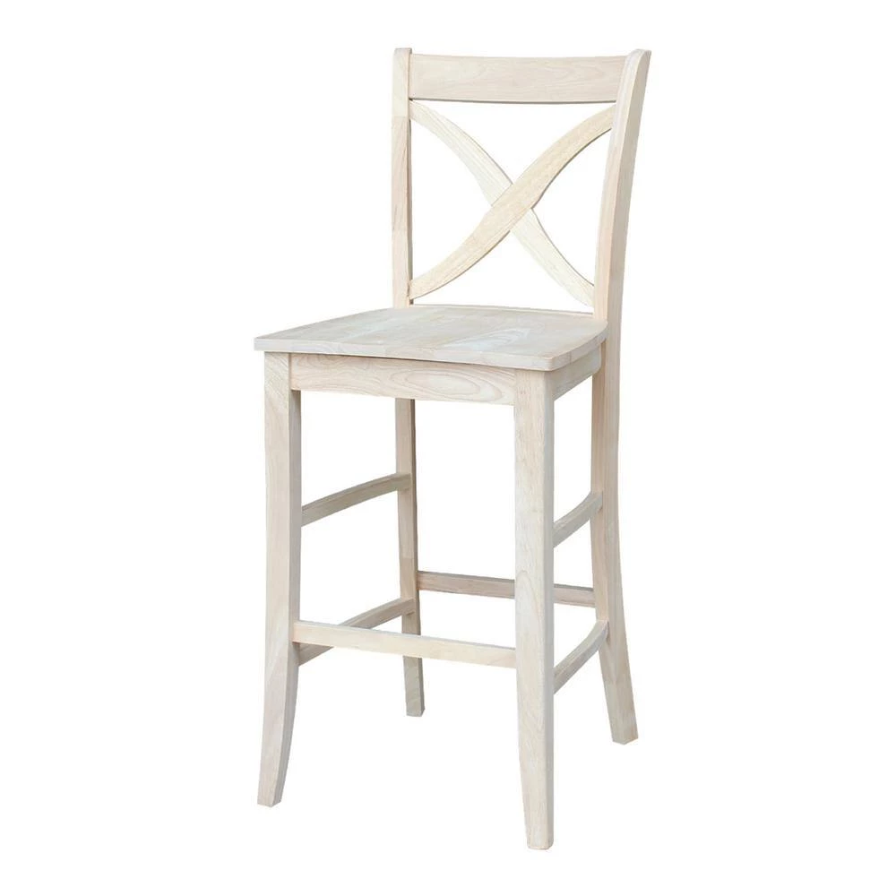 Vinyard 29.9 in. Unfinished Wood Bar Stool by International Concepts 10 Vinyard 29.9 in. Unfinished Wood Bar Stool by International Concepts - Image 10