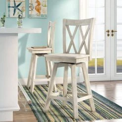 Double X Back 24 in. Unfinished Wood Swivel Bar Stool by International Concepts -International Concepts Sales natural international concepts bar stools s 202sw 31 1000