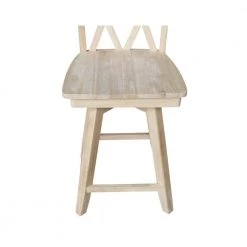 Double X Back 24 in. Unfinished Wood Swivel Bar Stool by International Concepts -International Concepts Sales natural international concepts bar stools s 202sw a0 1000