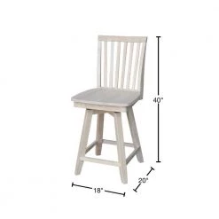 Mission 24 in. Unfinished Wood Swivel Bar Stool by International Concepts -International Concepts Sales natural international concepts bar stools s 262sw 40 1000