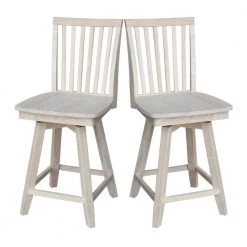 Mission 24 in. Unfinished Wood Swivel Bar Stool by International Concepts -International Concepts Sales natural international concepts bar stools s 262sw 76 1000