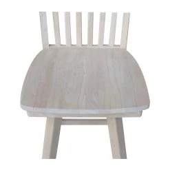 Mission 24 in. Unfinished Wood Swivel Bar Stool by International Concepts -International Concepts Sales natural international concepts bar stools s 262sw a0 1000