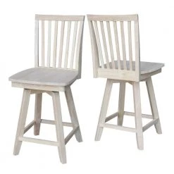 Mission 24 in. Unfinished Wood Swivel Bar Stool by International Concepts -International Concepts Sales natural international concepts bar stools s 262sw fa 1000