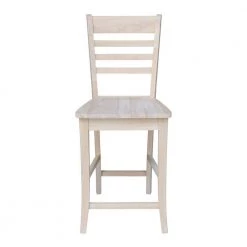Roma 24 in. Unfinished Wood Bar Stool by International Concepts -International Concepts Sales natural international concepts bar stools s 3102 4f 1000