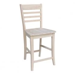 Roma 24 in. Unfinished Wood Bar Stool by International Concepts
