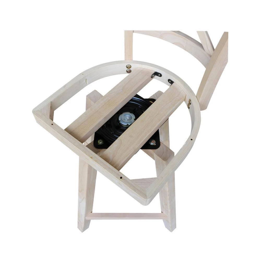 Charlotte 24 in. H Unfinished Swivel Counter Stool by International Concepts 7 Charlotte 24 in. H Unfinished Swivel Counter Stool by International Concepts - Image 7