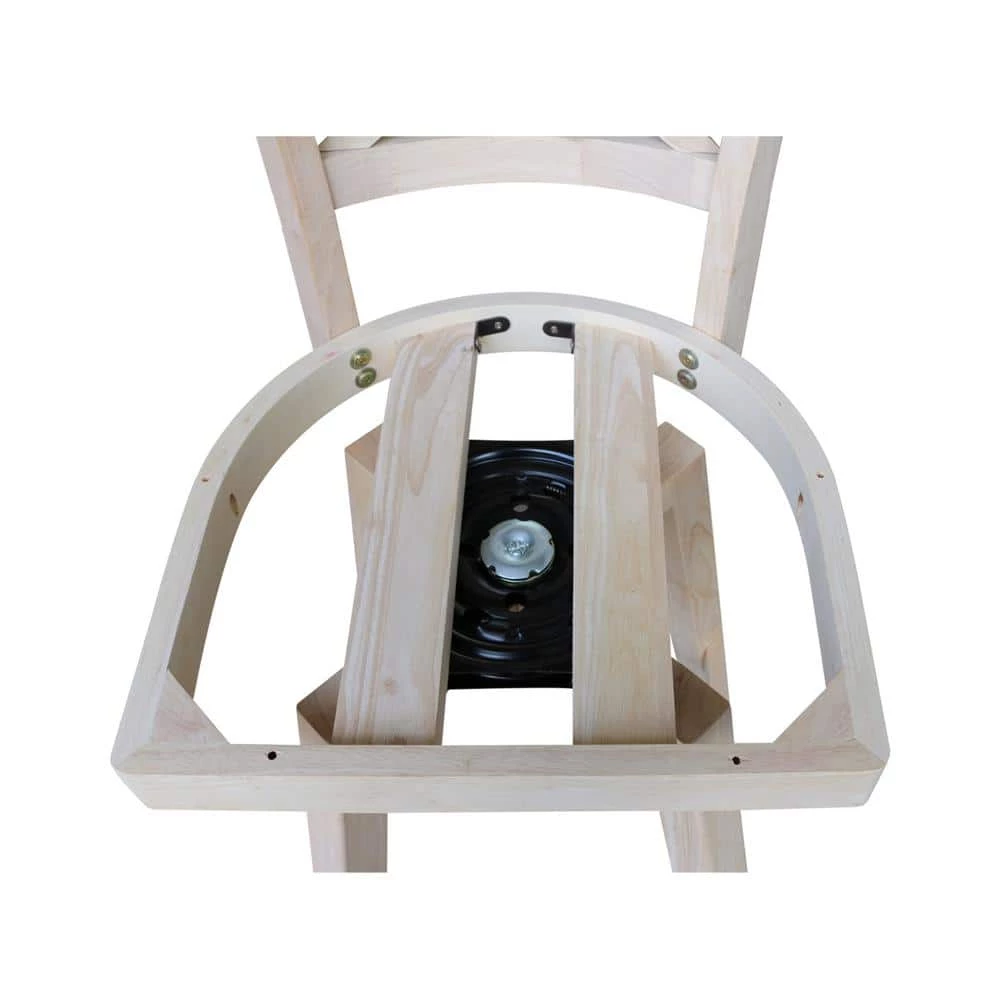 Charlotte 24 in. H Unfinished Swivel Counter Stool by International Concepts 6 Charlotte 24 in. H Unfinished Swivel Counter Stool by International Concepts - Image 6