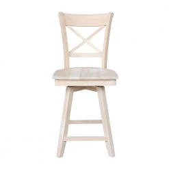 Charlotte 24 in. H Unfinished Swivel Counter Stool by International Concepts