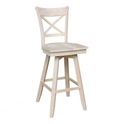 Charlotte 24 in. H Unfinished Swivel Counter Stool by International Concepts 18 Charlotte 24 in. H Unfinished Swivel Counter Stool by International Concepts -International Concepts Sales natural international concepts bar stools s 312sw fa 1000