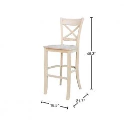 Charlotte 30 in. Unfinished Wood Bar Stool by International Concepts -International Concepts Sales natural international concepts bar stools s 313 40 1000