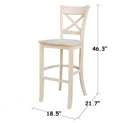 Charlotte 30 in. Unfinished Wood Bar Stool by International Concepts -International Concepts Sales natural international concepts bar stools s 313 44 1000
