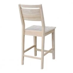 Mid Century Modern 24 in. H Unfinished Counter Stool by International Concepts -International Concepts Sales natural international concepts bar stools s 32 44 1000