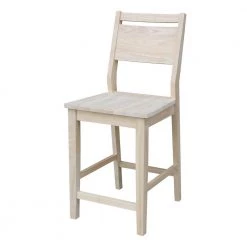 Mid Century Modern 24 in. H Unfinished Counter Stool by International Concepts -International Concepts Sales natural international concepts bar stools s 32 c3 1000