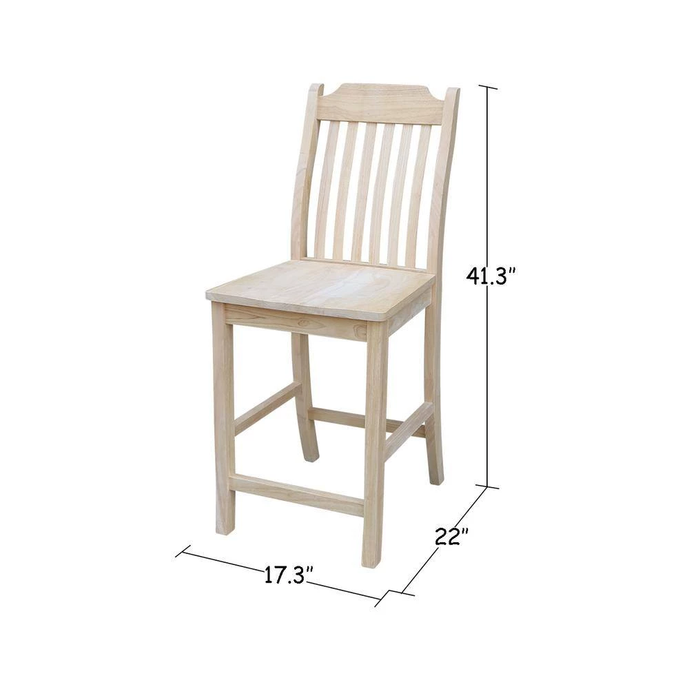 Steambent Mission 24 in. Unfinished Wood Bar Stool by International Concepts 7 Steambent Mission 24 in. Unfinished Wood Bar Stool by International Concepts - Image 7