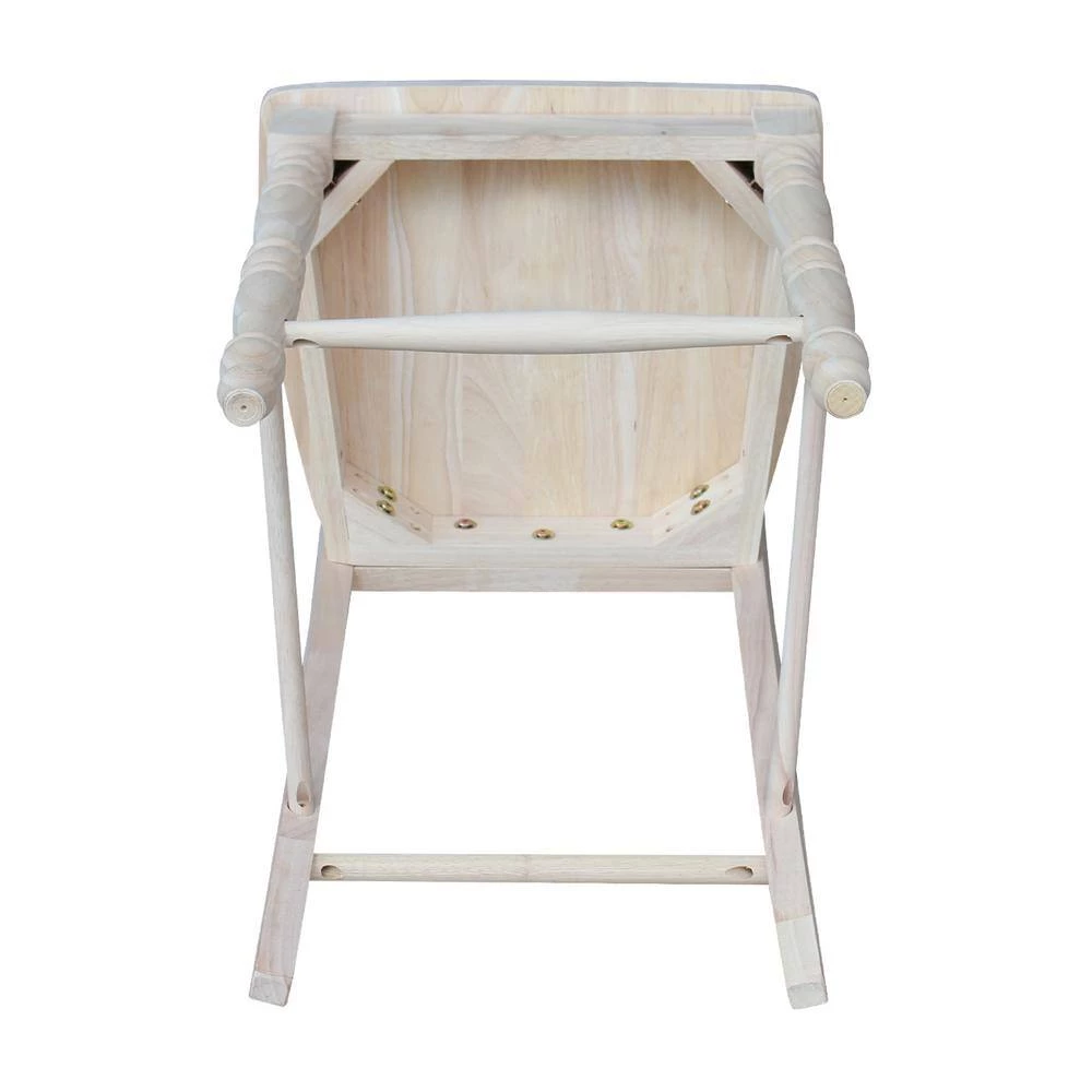 24 in. Unfinished Wood Bar Stool by International Concepts 5 24 in. Unfinished Wood Bar Stool by International Concepts - Image 5