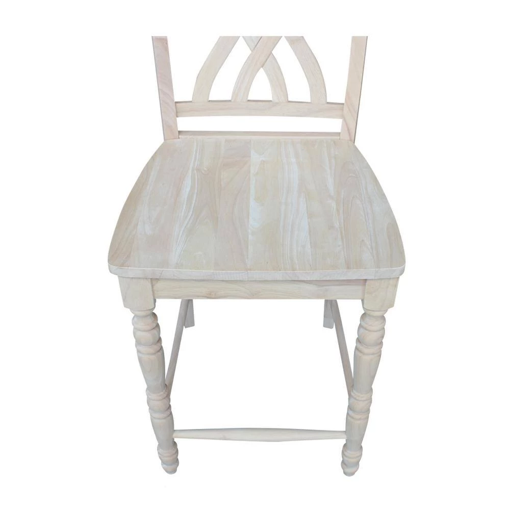 24 in. Unfinished Wood Bar Stool by International Concepts 12 24 in. Unfinished Wood Bar Stool by International Concepts - Image 12