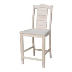 24 in. H Unfinished Seaside Counter Height Stool by International Concepts -International Concepts Sales natural international concepts bar stools s 452 1f 1000