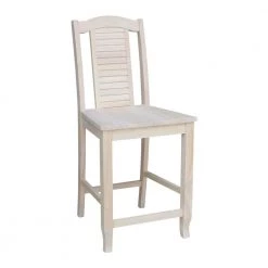 24 in. H Unfinished Seaside Counter Height Stool by International Concepts