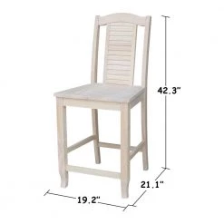 24 in. H Unfinished Seaside Counter Height Stool by International Concepts -International Concepts Sales natural international concepts bar stools s 452 c3 1000