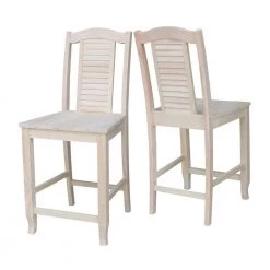 24 in. H Unfinished Seaside Counter Height Stool by International Concepts -International Concepts Sales natural international concepts bar stools s 452 fa 1000