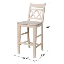 Canyon 30 in. H Unfinished Solid Wood Bar Stool by International Concepts -International Concepts Sales natural international concepts bar stools s 473 1f 1000