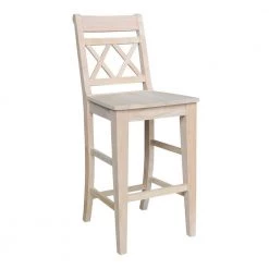 Canyon 30 in. H Unfinished Solid Wood Bar Stool by International Concepts