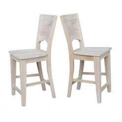 Canyon 24 in. Unfinished Wood Bar Stool by International Concepts -International Concepts Sales natural international concepts bar stools s 482 1f 1000
