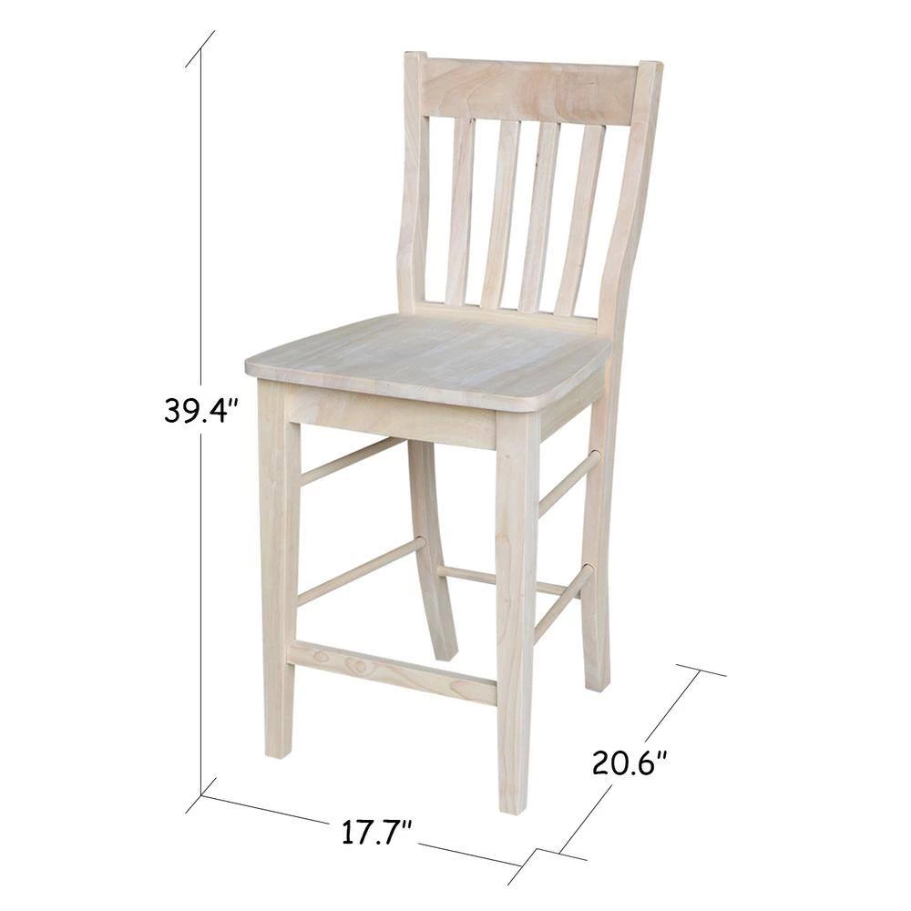 24 in. Unfinished Wood Bar Stool by International Concepts 9 24 in. Unfinished Wood Bar Stool by International Concepts - Image 9