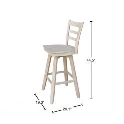 Emily 30 in. H Unfinished Swivel Bar Stool by International Concepts -International Concepts Sales natural international concepts bar stools s 6173sw 40 1000