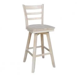Emily 30 in. H Unfinished Swivel Bar Stool by International Concepts