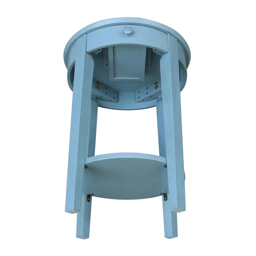 Phillips Ocean Blue Solid Wood Accent Table by International Concepts 4 Phillips Ocean Blue Solid Wood Accent Table by International Concepts - Image 4