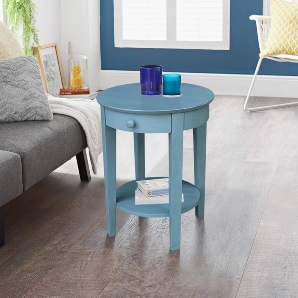 Phillips Ocean Blue Solid Wood Accent Table by International Concepts 10 Phillips Ocean Blue Solid Wood Accent Table by International Concepts - Image 10