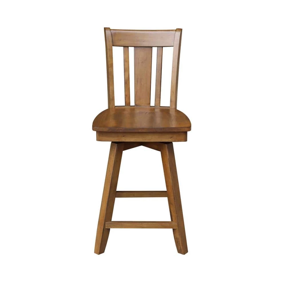 San Remo 24 in. Distressed Pecan Swivel Bar Stool by International Concepts 9 San Remo 24 in. Distressed Pecan Swivel Bar Stool by International Concepts - Image 9