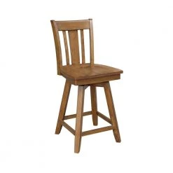San Remo 24 in. Distressed Pecan Swivel Bar Stool by International Concepts