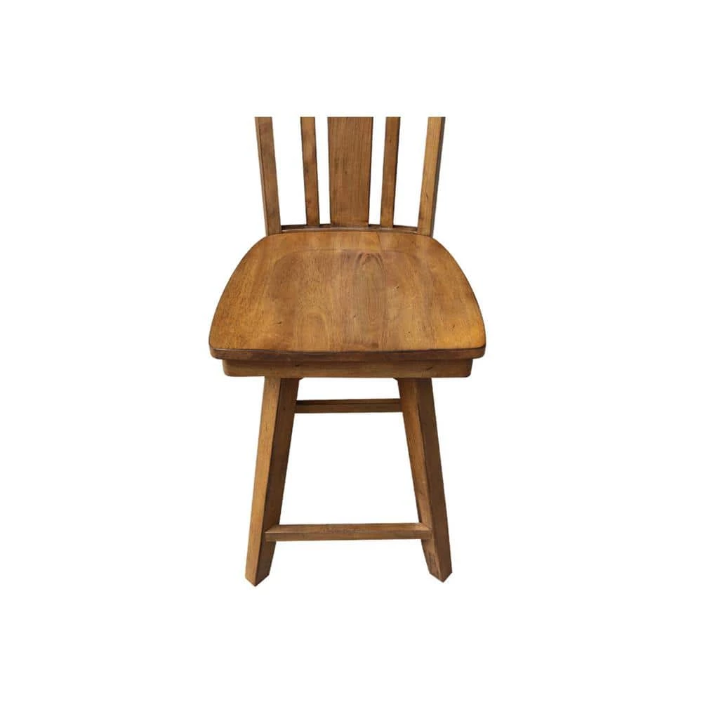 San Remo 24 in. Distressed Pecan Swivel Bar Stool by International Concepts 4 San Remo 24 in. Distressed Pecan Swivel Bar Stool by International Concepts - Image 4